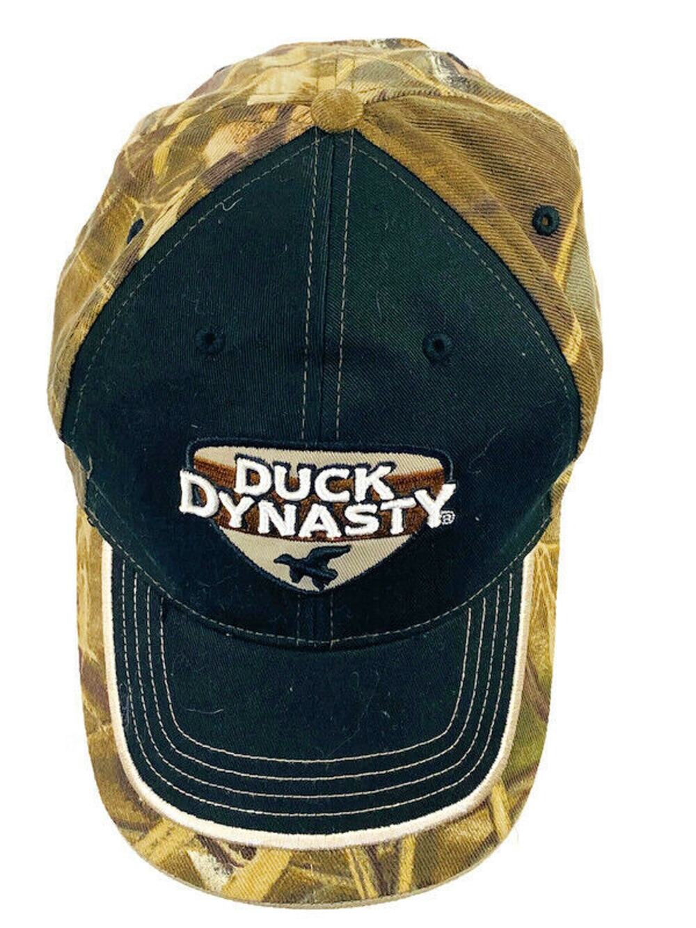 Duck Dynasty Camouflage Ball Cap Hat Embroidered Logo Brown & Black Adjustable
